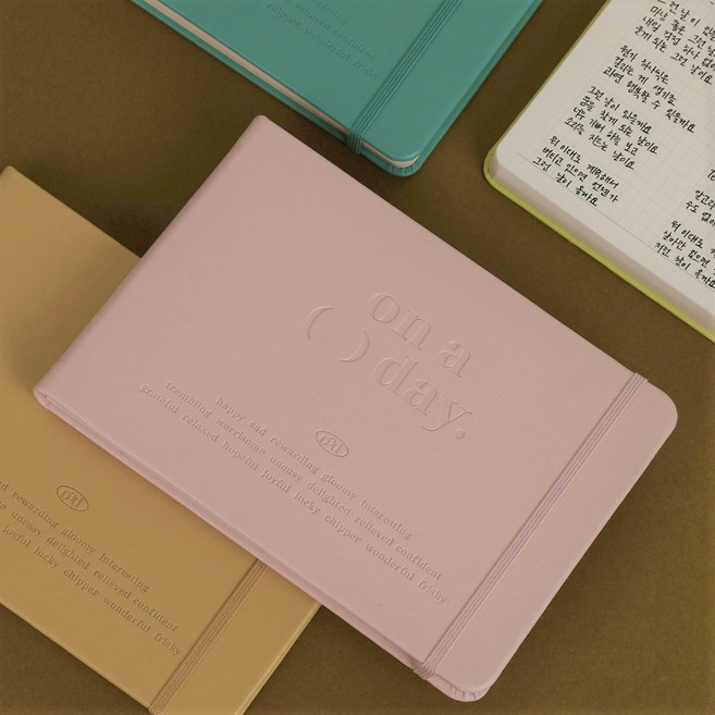 워너디스 온어데이 와이드 위클리 양장 다이어리 날짜형 만년형 일기장 업무용 회사 다이어리 플래너, [만년형] 더스티핑크