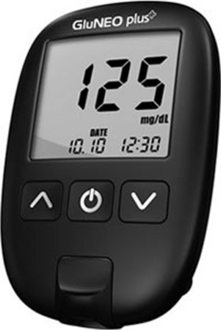 오상헬스케어 글루네오 플러스 혈당측정기 단품(기계+채혈기+채혈침10개+파우치+당뇨수첩+건전지) SW, 1개