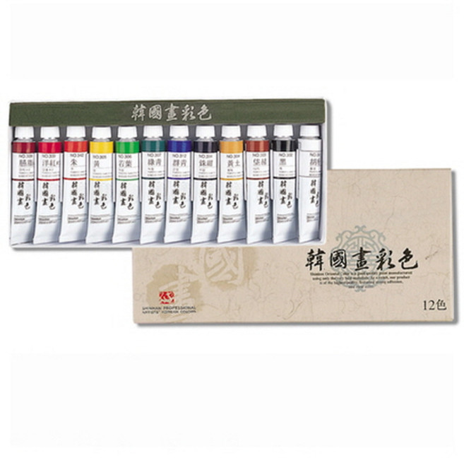 신한 동양화 한국화 채색 물감 20ml 12색 세트