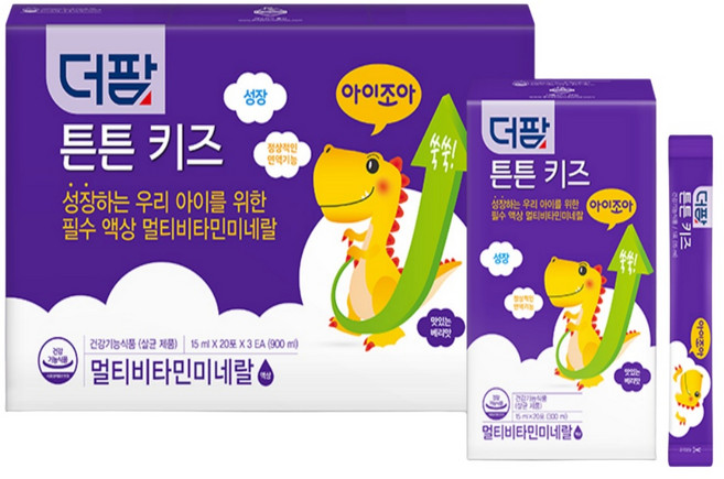 더팜 튼튼키즈 액상 멀티비타민+미네랄 엘더베리맛, 20회분, 3개