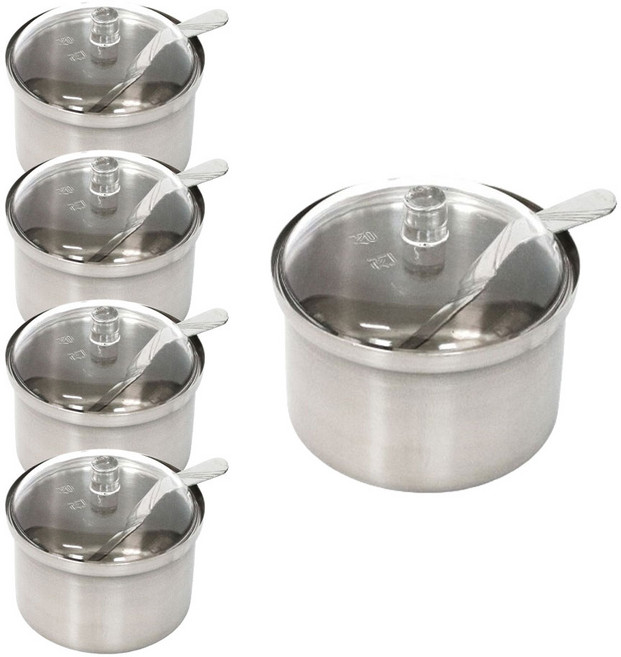 304 스텐 양념통 조미료통 캐니스터 업소용 omg CS 1호 양념 스푼 세트, CS스텐양념통2호(037565)+스푼 [5세트], 1개