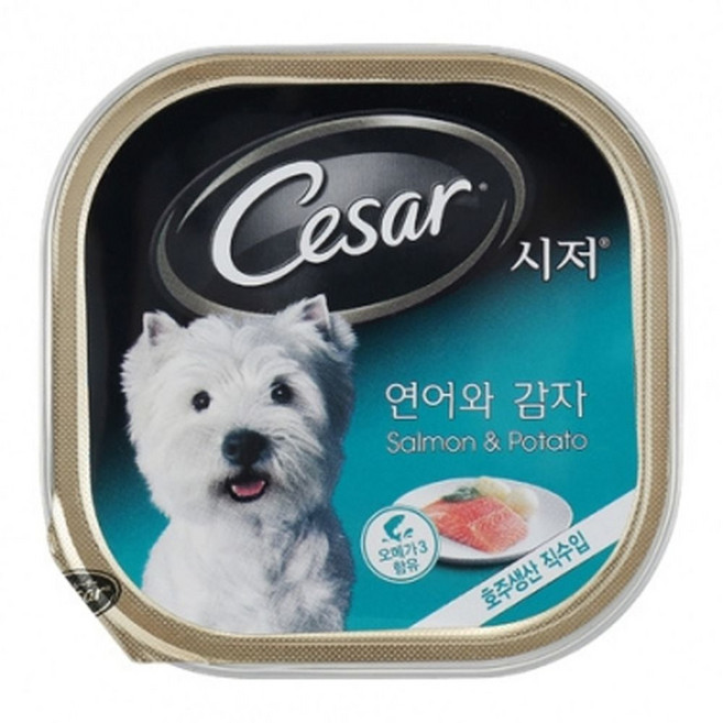 강아지 시저 연어 감자캔 100g 1P 애견 습식 사료 시저캔 사료 습식 강아지 캔 통조림 반려견 dew+88722fA