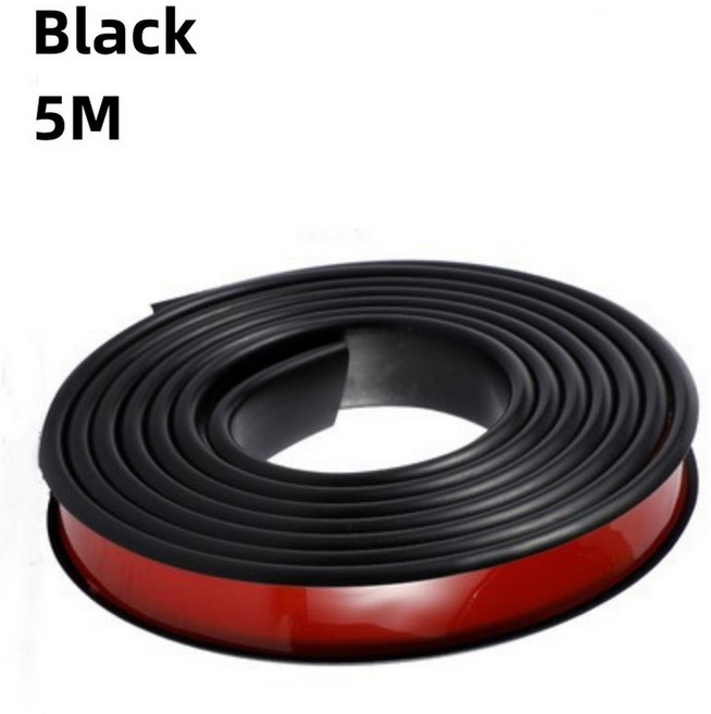 문틈 방음재 장식 밴딩 엣지 홈 스트립 인테리어 목재 보호대 가구 TPE 커버 5M U 자형 새로운 데스크탑 캐비닛, Black_9mm, Bla, 1개