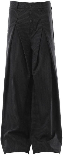 復古街頭風條紋西褲，寬鬆直筒剪裁，男女同款休閒長褲，適合通勤日常穿搭