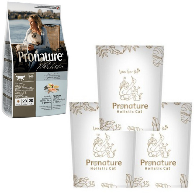 프로네이처 홀리스틱 고양이사료 샘플, 연어, 50g, 3개