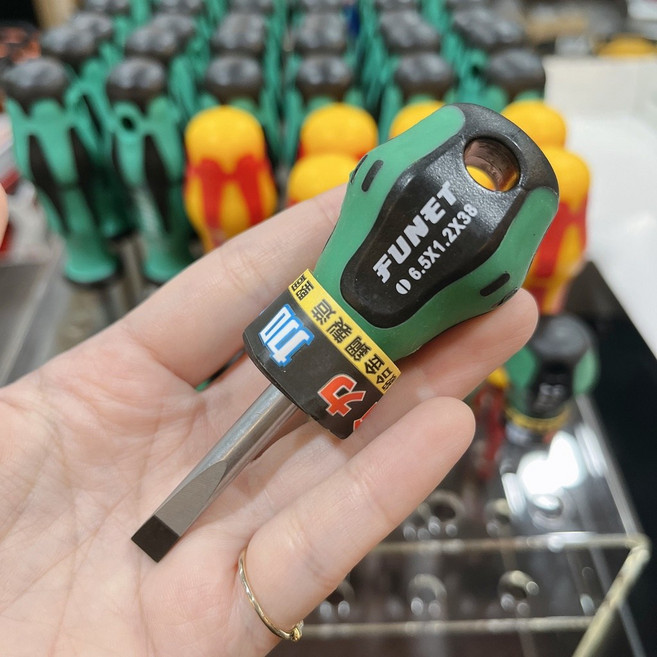 船井 FUNET 強力型電工起子 十字/一字螺絲起子, 1個, 一字 6.5x1.2x38mm