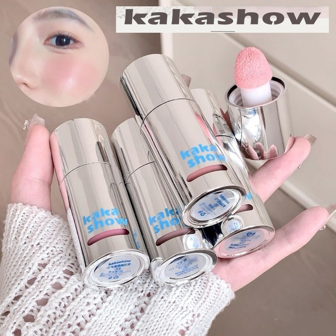 KAKASHOW 리퀴드 블러셔 생기 뿜뿜 컨투어링 롱래스팅 날림 없고 착색 쉬운 원형 벨벳 헤드 브러시 휴대용 3종, 1개, 01#