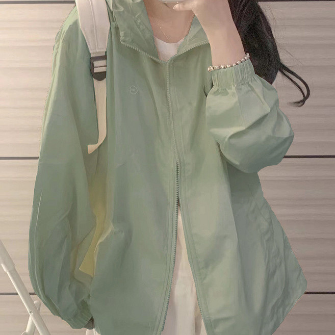 外套女 夾克外套 防曬衣女 秋季新款 日系復古 防水防紫外線 素色棒球服 棒球外套 國中生 透氣薄外套