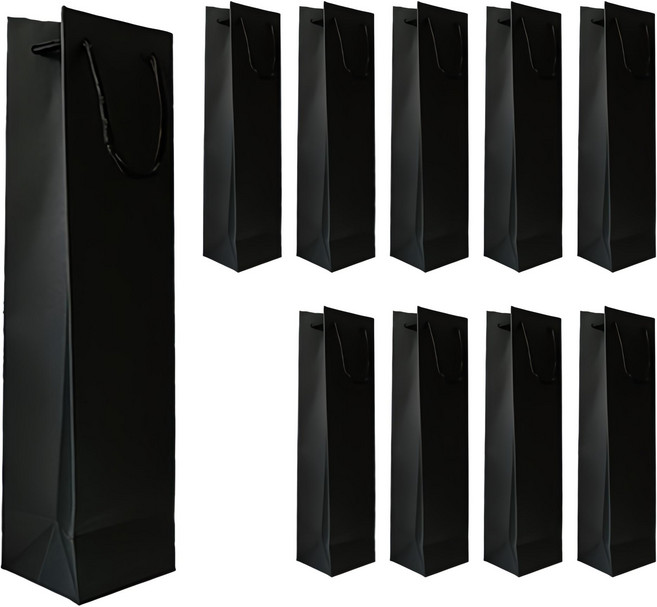 크라프트 와인 쇼핑백, 블랙, 10개