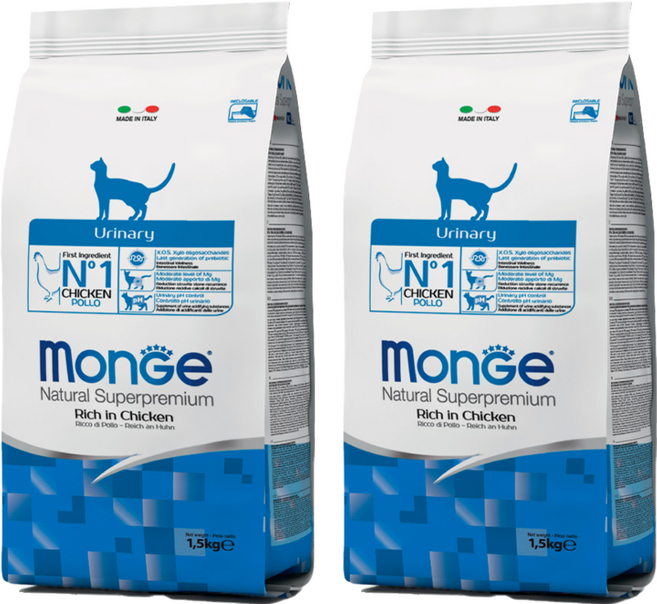 MonGe 瑪恩吉 成貓用 天然全能 泌尿保健乾飼料, 2袋