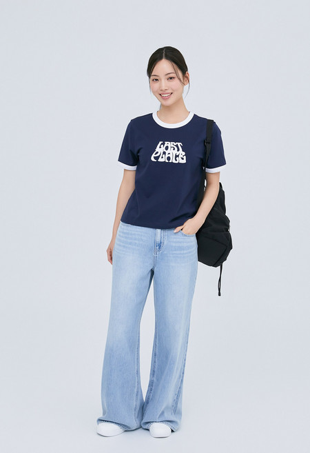 [잠뱅이] 여성 텐셀 워싱 루즈핏 와이드핏 데님 팬츠 라이트블루