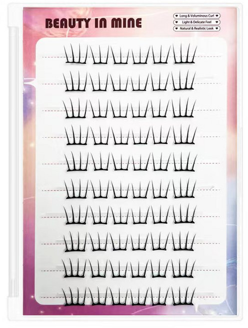 노글루 셀프 연장 3초 풀없이 붙이는 가닥 속눈썹 뷰티인마인, 디자인, 1개, 2.0포인트