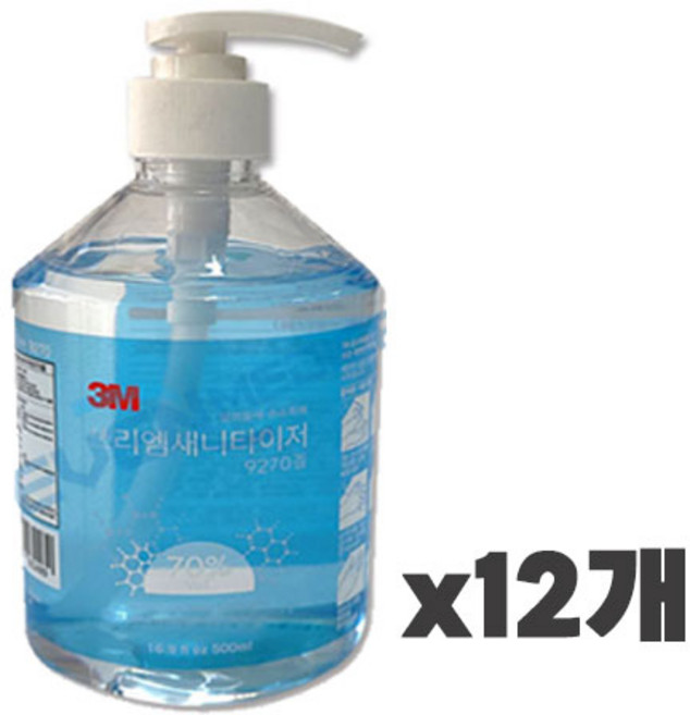 3m NEW 새니타이저 손소독제, 500ml, 12개