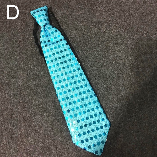 新款LED七彩閃光亮片領帶 男女通用發光領結 酒吧夜場派對道具, D, 1個