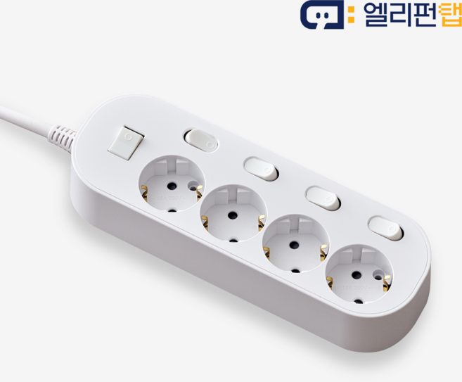 자동소화 멀티탭 화재예방 엘리펀탭 멀티콘센트 개별형 4구 1.5M, 1개