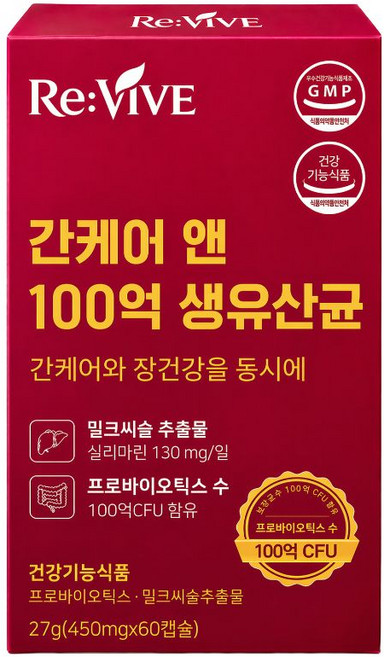 간케어 앤 유산균 프로바이오틱스 100억 생유산균 밀크씨슬 실리마린, 60정, 1개