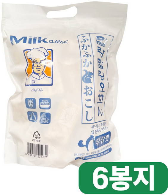 밀크클래식쌀과자 말랑말랑 오꼬시 우유맛, 6개, 400g