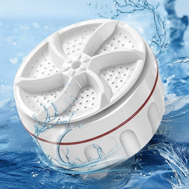 Darlisex 미니 세탁기 휴대용 소형 원룸 기숙사 속옷 아기옷 저소음 USB 세탁기, 흰색, 1개