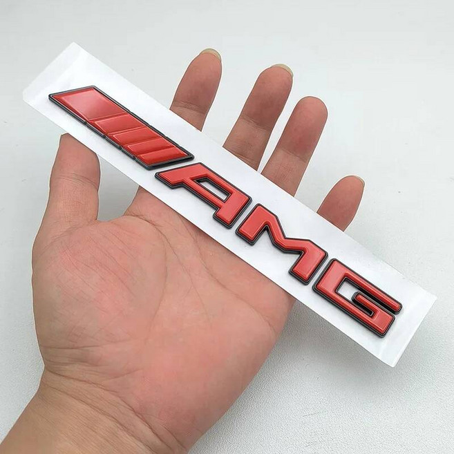 엠블럼 호환 로고 마크 3d ABS AMG 문자 벤츠 A B C E S GLA GLB GLC GLE GLS Vito G 클래스 스티커 트렁크 배지, Black Red