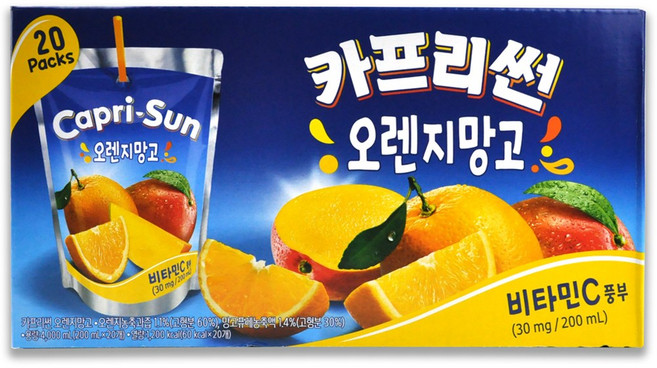 코스트코 카프리썬 오렌지 망고 과즙 음료 4000ml (200ml x 20개), 단품, 4L