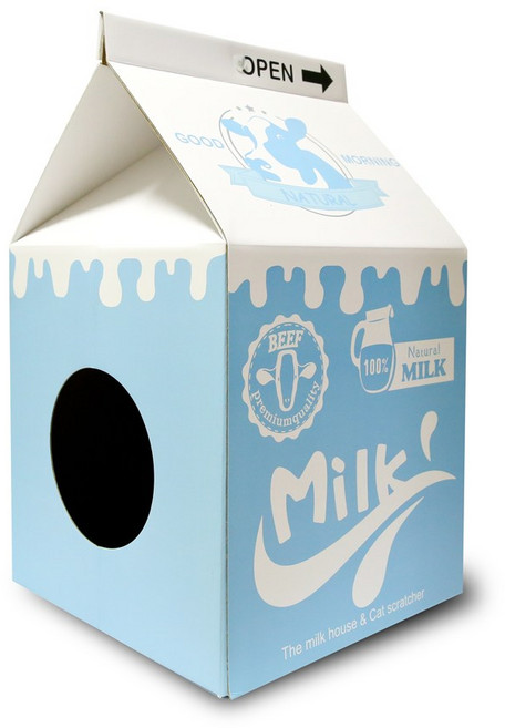 테비토퍼 밀크 하우스 스크래쳐, 흰우유, 흰우유, 1개