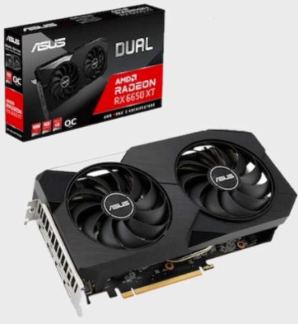 ASUS DUAL 라데온 RX 6650 XT O8G OC D6 8GB 그래픽카드, DUAL-RX6650XT-O8G