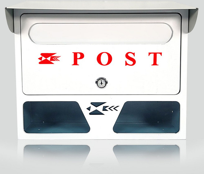 벽걸이 주택 우체통 - 지붕형 우편함 화이트 (흰색), POST