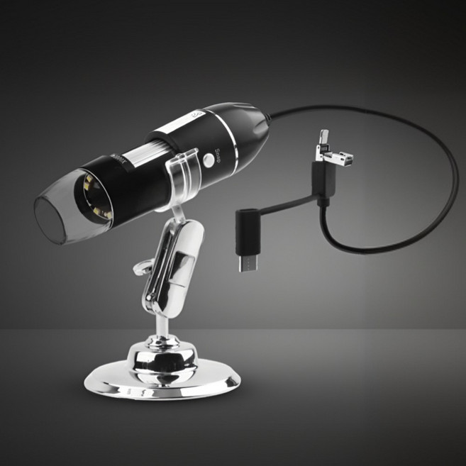 두피 관찰 미용실 과학실습 스마트폰 3IN1 C타입 USB 디지털 전자현미경 1600배, 1개