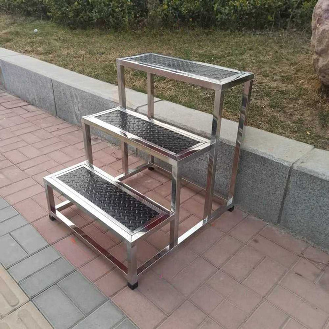 철제 간이계단 스텐 이동식 디딤대 안전발판 외부 작업대 사다리 창고, 13. 3단 스텐 75x69x40cm, 1개, 3단/레드/75x69x40cm