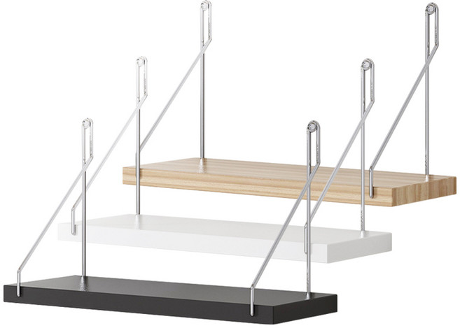 MAME 원목 벽선반 무지주 무타공 벽에 붙이는 못 없이 없는 스트링 아트월 조립 선반 걸이, 우드