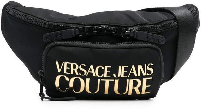 베르사체진쿠튀르 로고 프린트 벨트 백