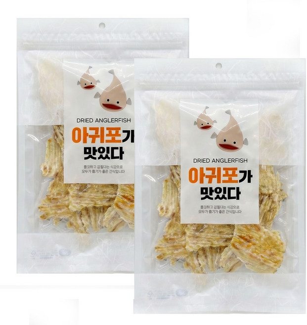 아귀포가 맛있다 국내가공 150g 구운아귀채 밑반찬 술안주 캠핑용 주전부리 간식, 2개