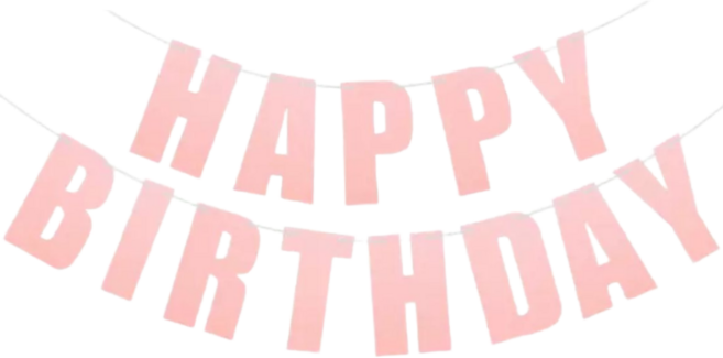 파티에진심인사람들 해피벌스데이 레터링 가랜드 생일가랜드 파티소품, 1개, 핑크