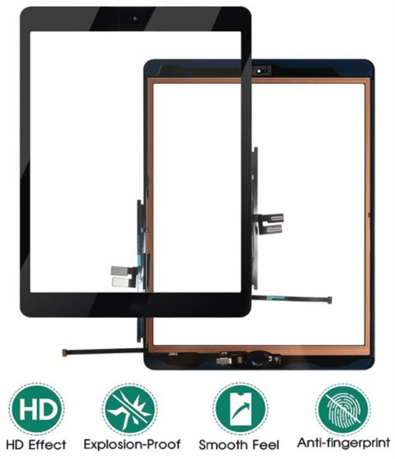 10.2 LCD 외부 터치 스크린 디지타이저 전면 유리 패널 교체 iPad 9 세대 A2603, 04 White
