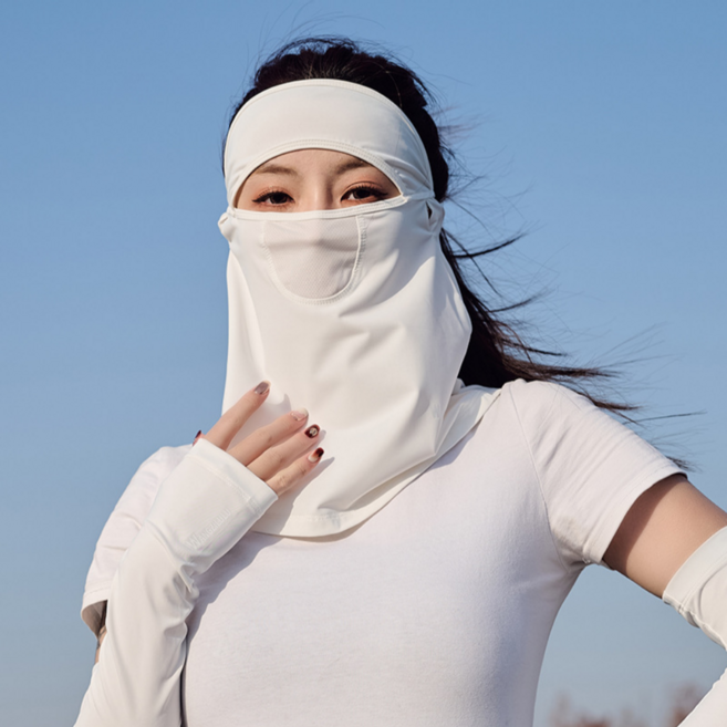 UV 이향 마스크 자외선차단 메쉬 쿨 안면 전신 운동 마스크 페이스커버 이마 햇빛가리개 골프 등산 바이크, 클래식블랙, 1개