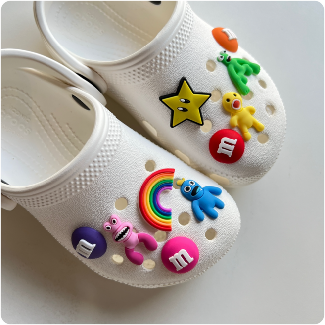 [데일리엔디자인] 레인보우프렌즈 신발악세사리 호환 세트 실내화꾸미기