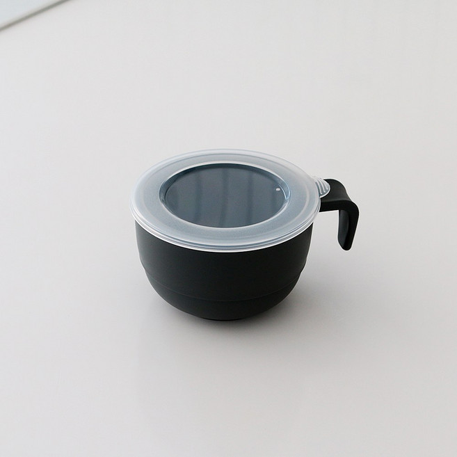 니드 국산 BPA-FREE 무검출 밥공기 손잡이 전자레인지 그릇 볼 (뚜껑 포함), 1개, 그레이