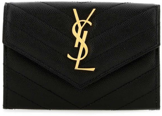 생로랑 생 로랑 모노그램 퀼팅 그레인 가죽 지갑