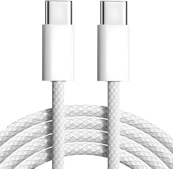 뉴클 C타입-C타입 65w 고속충전 우븐 케이블, 화이트, 1개