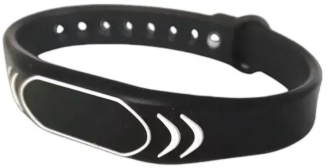 5가지 색상 ID 125KHz EM4100 읽기 전 조절 가능한 방수 팔찌 손목 밴드 키 태그 1Pcs, 01 CN, 03 Black