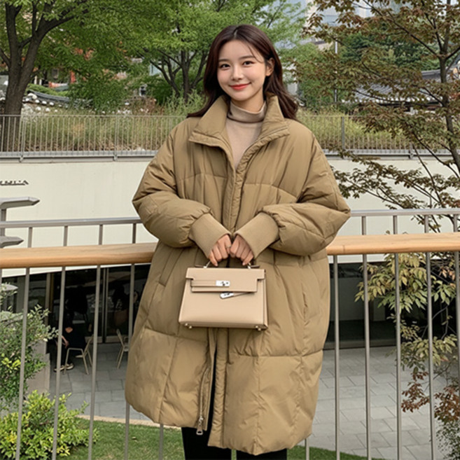 데일로엔 여성 하이넥 오버핏 패딩 점퍼