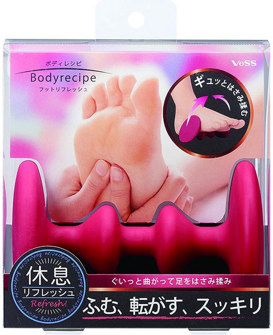 VeSS Bodyrecipe 足部按摩器 粉色普通型 腳底按摩放鬆 舒緩足部疲勞, 1個, 粉色（普通型/現貨BRE-1200）, 粉色（普通型/現貨BRE-1200）