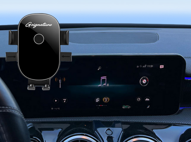 벤츠 A클래스 CLA GLA GLB EQA EQB 차량용 핸드폰 거치대 지시그니처 심플 O, 블랙, 1개