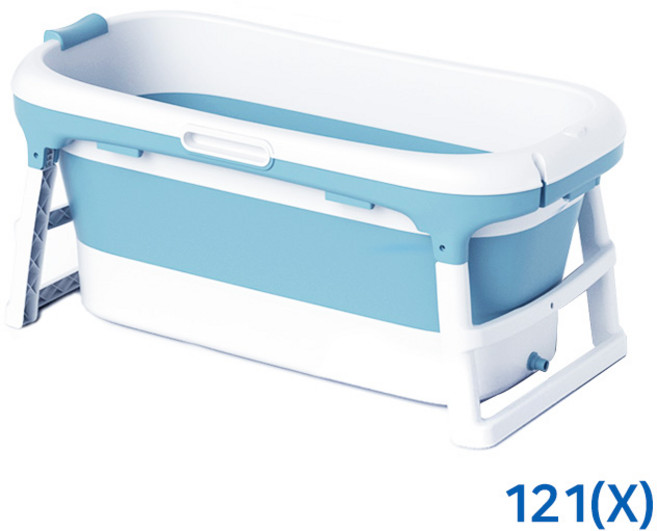 크라운 121cm 대형 접이식욕조 이동식욕조 반신욕, CW 121cm 블루+덮개(X)
