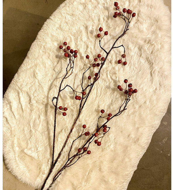 레드베리 솔방울 유칼립투스 빨간 망개열매 크리스마스 골드 조화 플라워 솔가지 부쉬, 1.레드베리, 1개