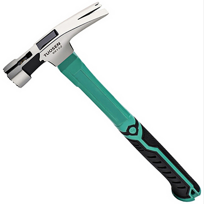 Dr.툴즈 고탄소강 스틸 빠루 망치 장도리 미끄럼 충격 방지 클로 해머, 1개, 화이버 핸들 논슬립 자석 사각헤드 직선 클로 XL