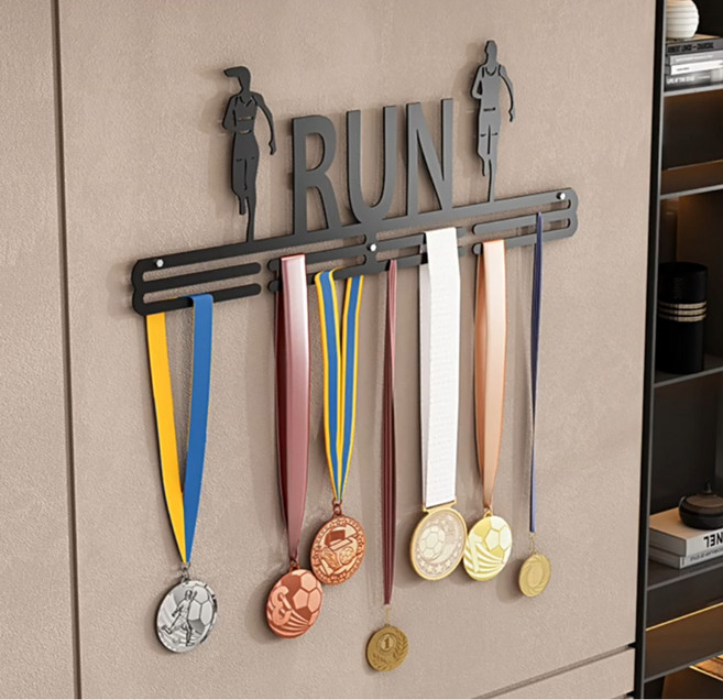 다온컴퍼니 무타공 런 메달 거치대 마라톤메달 걸이 무타공 후크 증정, 메달 걸이 + 무타공 후크