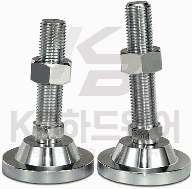 MFU-98-24 MFU-98-30 철 크롬도금 조절좌 각도조절 산업용기계 공업용기기 조절발 높이조절 레벨풋 너트포함 KB하드웨어