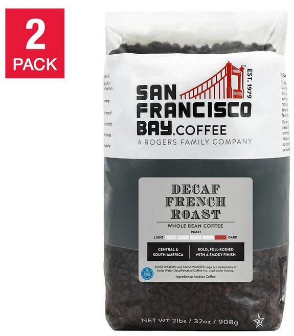 San fransciso bay 샌프란시스코 베이 디카페인 프렌치 로스트 원두 커피, 907g, 2개