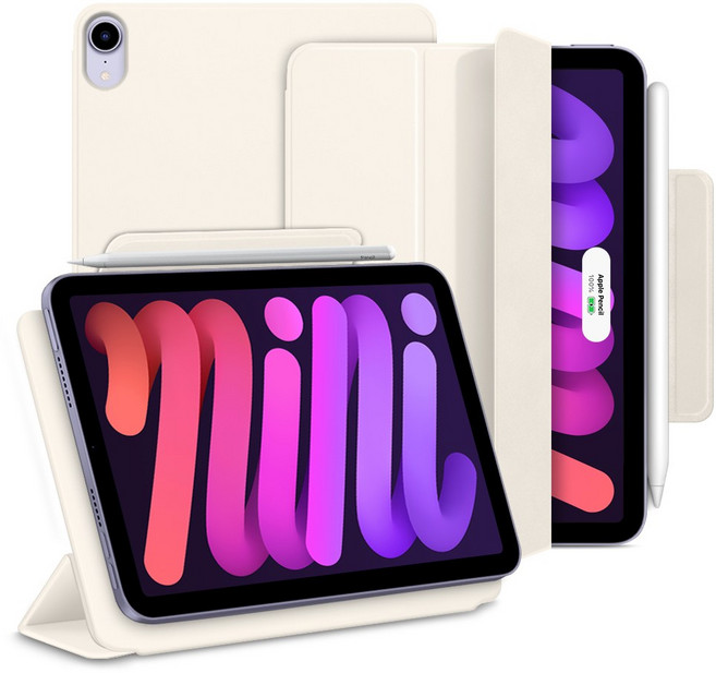 뷰씨 폴리오 커버형 케이스, 바닐라크림, 1개